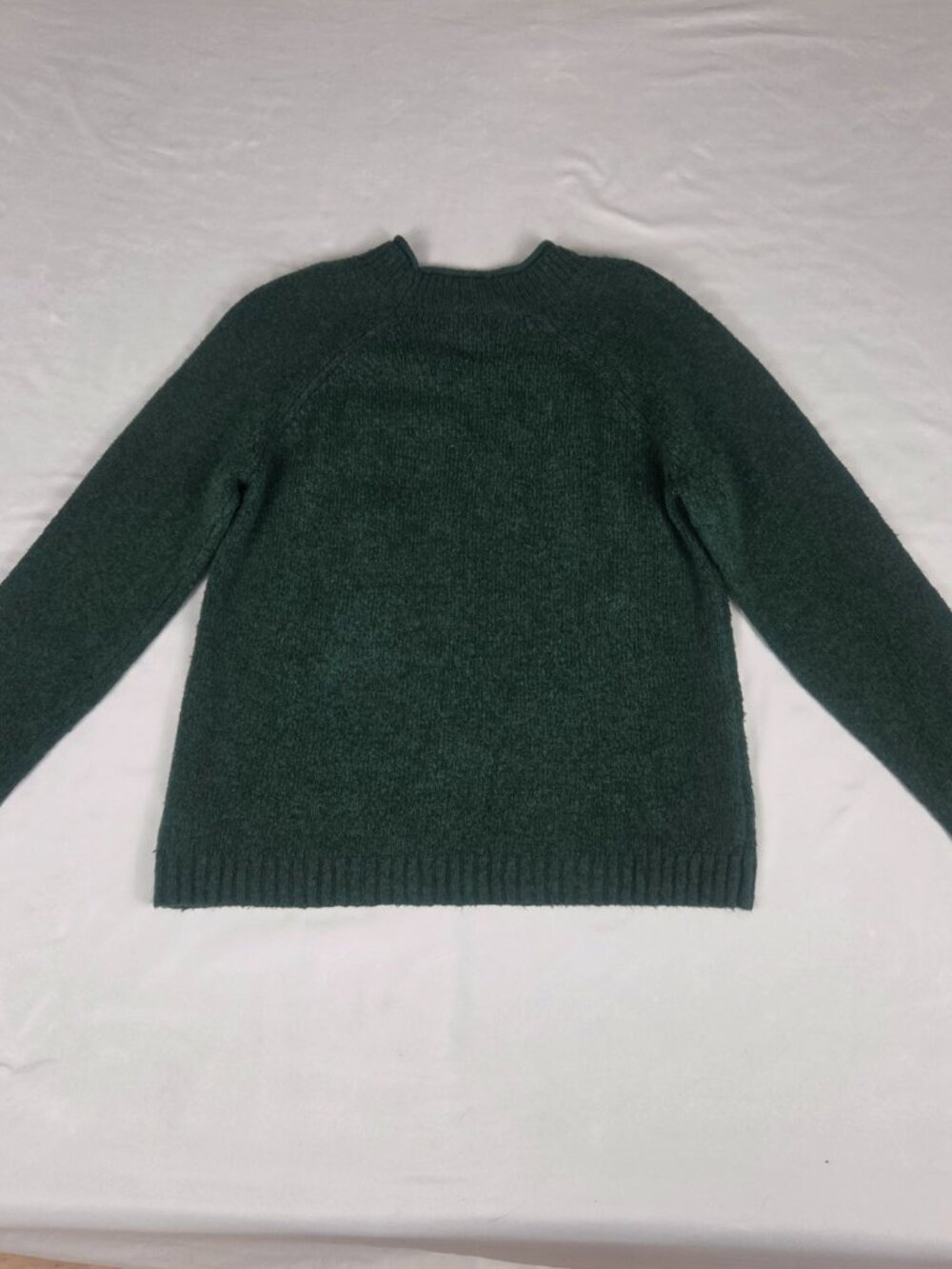 Croft & Barrow Fuzzy Knit Crewneck Sweater Teal Green Womens Large Soft 02/22